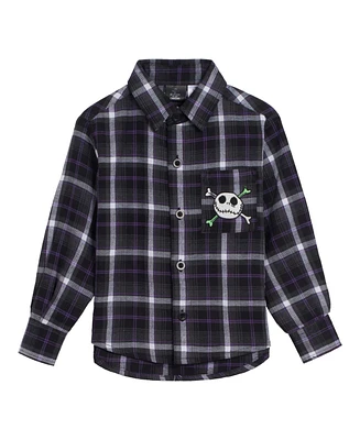Nightmare Before Christmas Boys Disney Flannel Button Down Dress Shirt