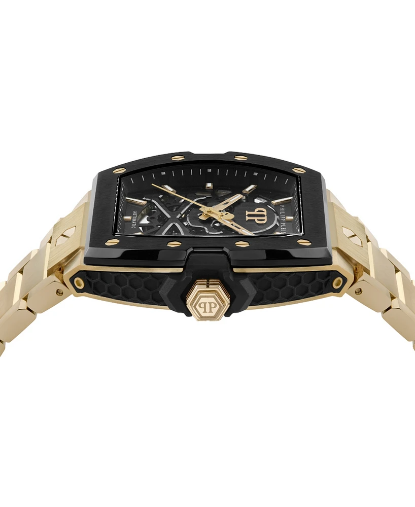 Philipp Plein Men's Automatic The Skeleton 2.0 Gold Ion Plated Bracelet Watch 44mm