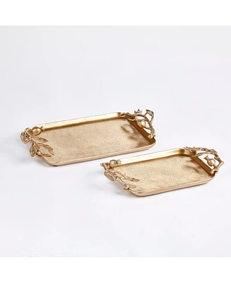 Pomegranate Branch Decorative Trays Set of 2