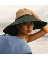 Brunna.co Riri Duo Jute Handwoven Straw Hat In Natural & Black