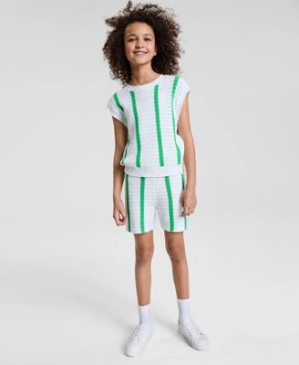 Epic Threads Little Big Girls Striped Crochet Knit Top Shorts Exclusively At Macys