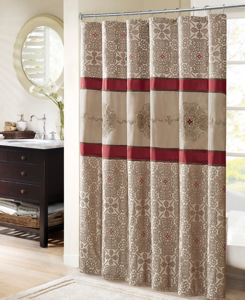 Madison Park Donovan Embroidered Shower Curtain, 72" x
