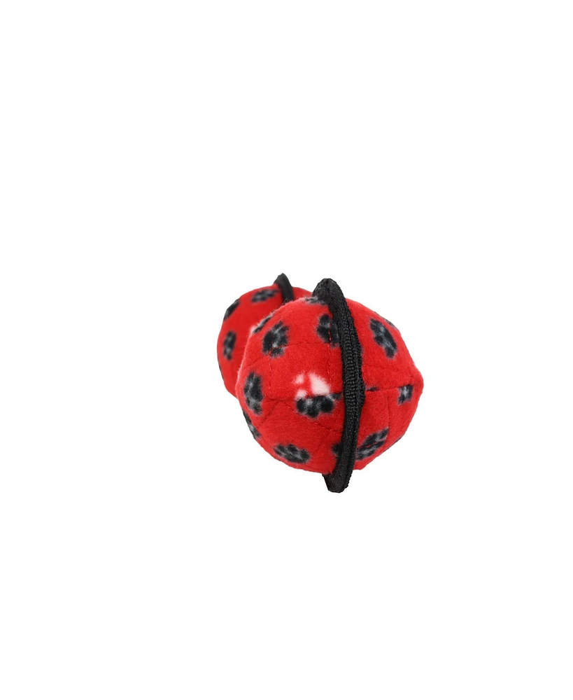 Tuffy Jr 2 Ball Tug Red Paw, 2 Pack Durable Squeaky Dog Toy
