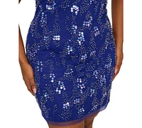 Adrianna Plus Scoop-Neck Beaded Mini Dress