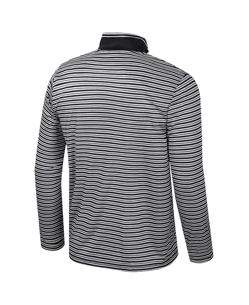 Colosseum Men's Black Purdue Boilermakers Striped Quarter-Zip Sweatshirt