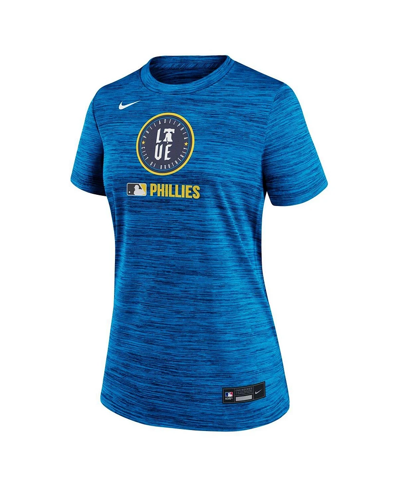 Nike Women's Royal Philadelphia Phillies Authentic Collection City Connect Velocity Performance T-Shirt