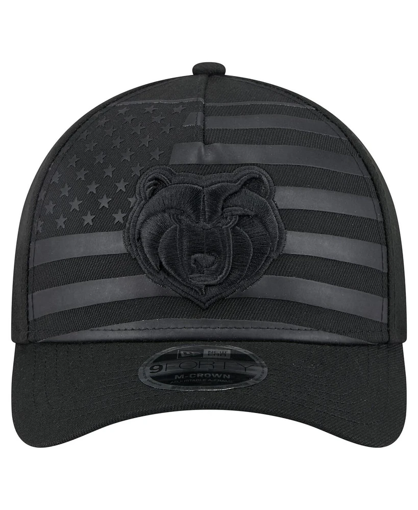 New Era Men's Black Memphis Grizzlies Game Day Flag A-Frame 9FORTY Adjustable Hat