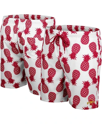 Colosseum Men's White Iowa State Cyclones Pineapples Swim Shorts