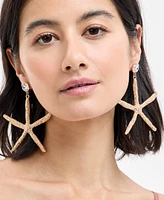 I.n.c. International Concepts Gold-Tone Crystal & Starfish Statement Earrings, Exclusively at Macy's