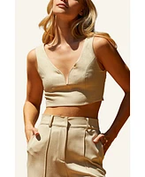 Crescent Women's Debbie V-wire Cropped Top