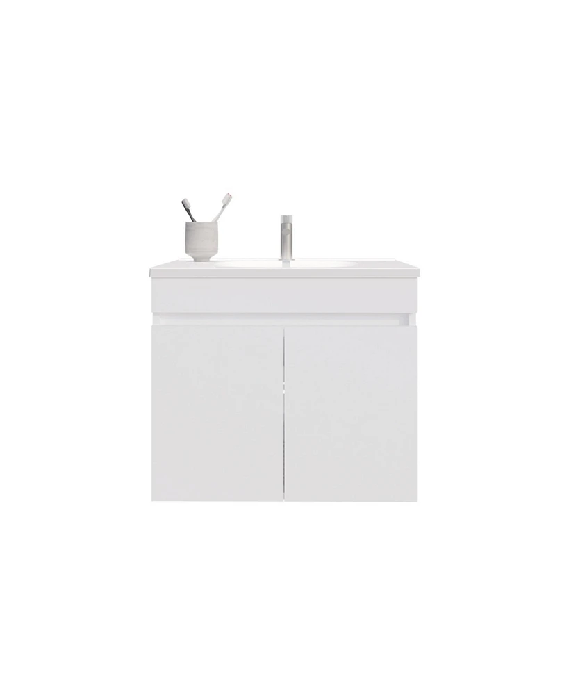 Tarentum Bathroom Vanity, 2 Doors, Shelves, White
