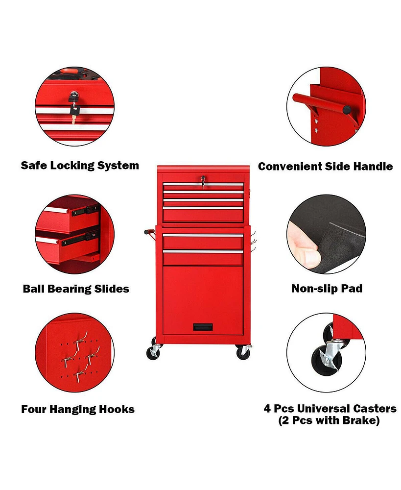 Rolling Cabinet Storage Chest Box Garage Toolbox