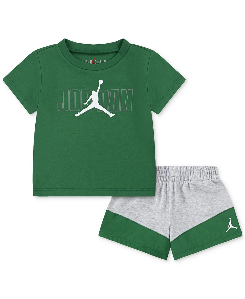 Jordan Baby Stacked Mixed T-Shirt & Shorts, 2 Piece Set