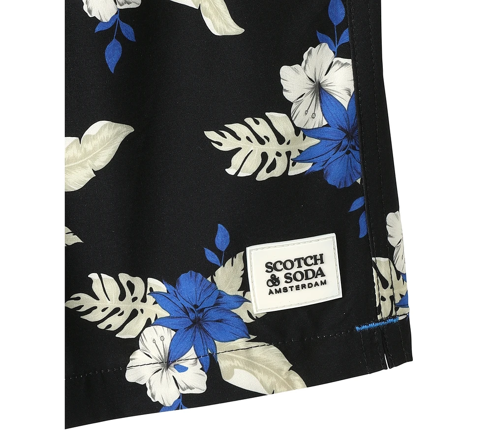 Scotch & Soda Men's Midnight Garden Floral Swim Trunks