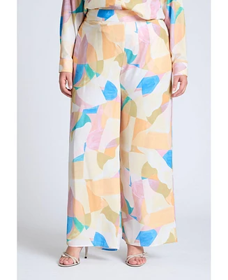 Eloquii Women's Printed Wide Leg Pant