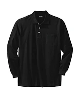KingSize Big & Tall Long-Sleeve Shrink-Less Cotton Polo