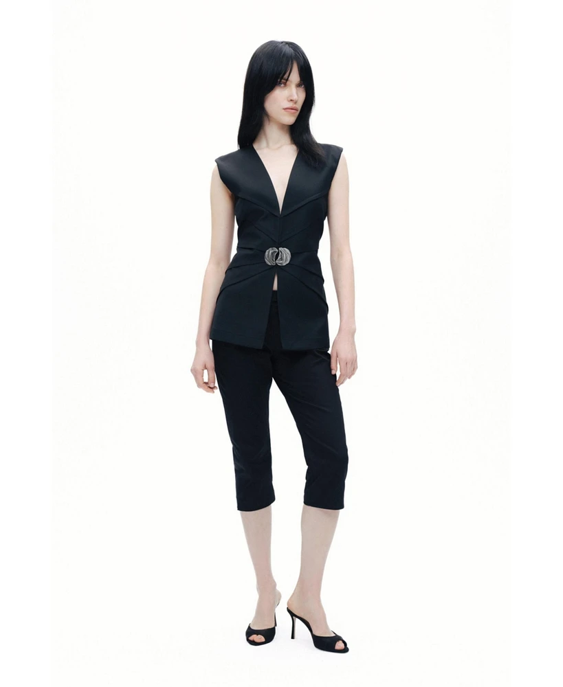 Nocturne Women's Metal Accessory Detailed Vest