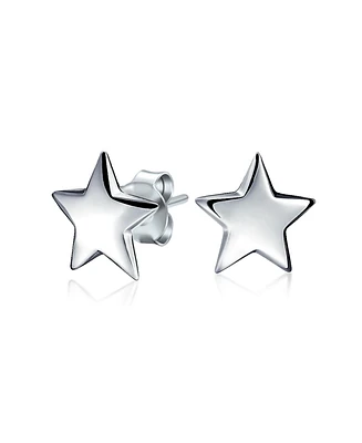 Bling Jewelry Patriotic Celestial Rock Star Initial Stud Earrings in Sterling Silver