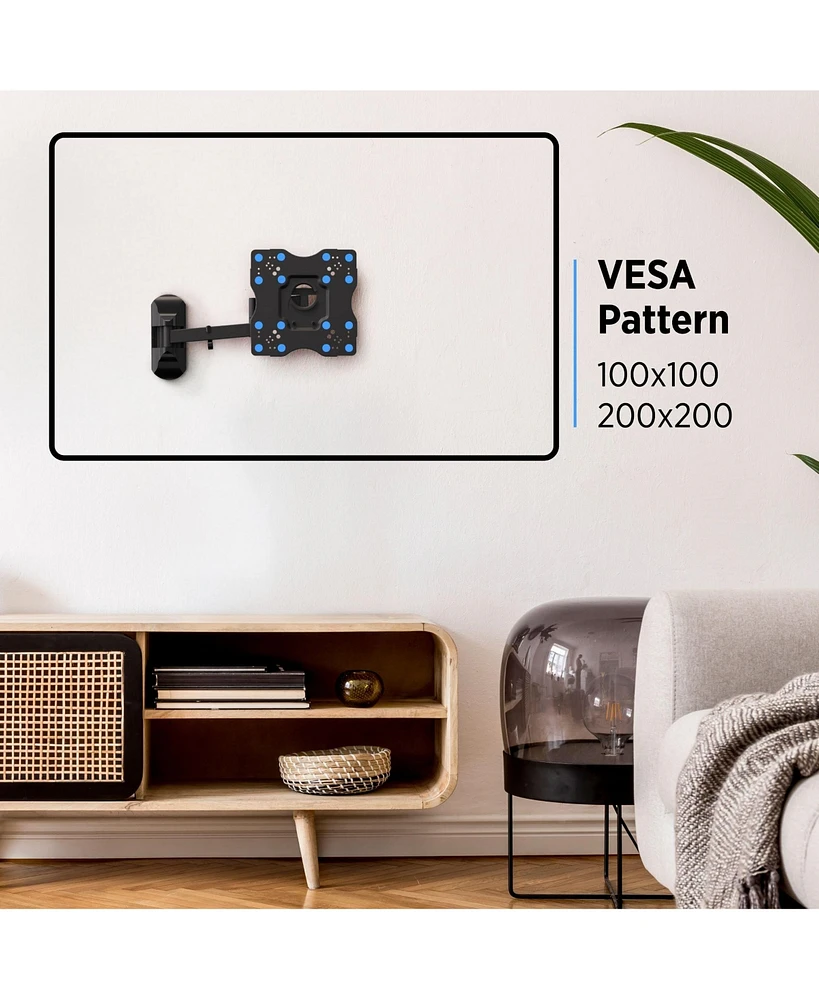 ProMounts Premium Articulating Tv Wall Mount for Heavy Duty Tv for 17-42 Inch Flat and Curved Tv Screens, Holds Up to 44 lbs Max Vesa 200x200
