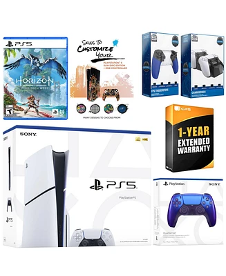Sony Playstation 5 Slim Disc with Horizon Forbidden West, Extra Controller, Trigger Stop Kit