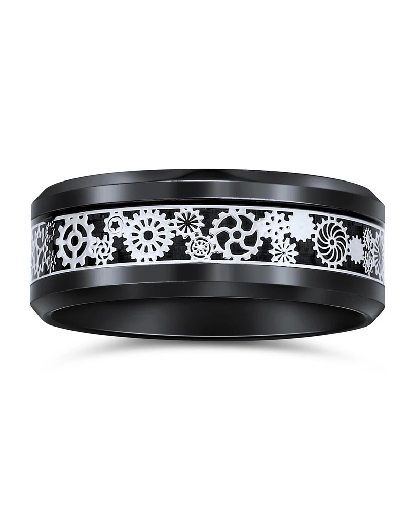 Bling Jewelry Couples Irish Viking Celtic Infinity Etched Knot Maltase Cross Eternity Band Rings Titanium Wide Matte Silver Tone 8MM