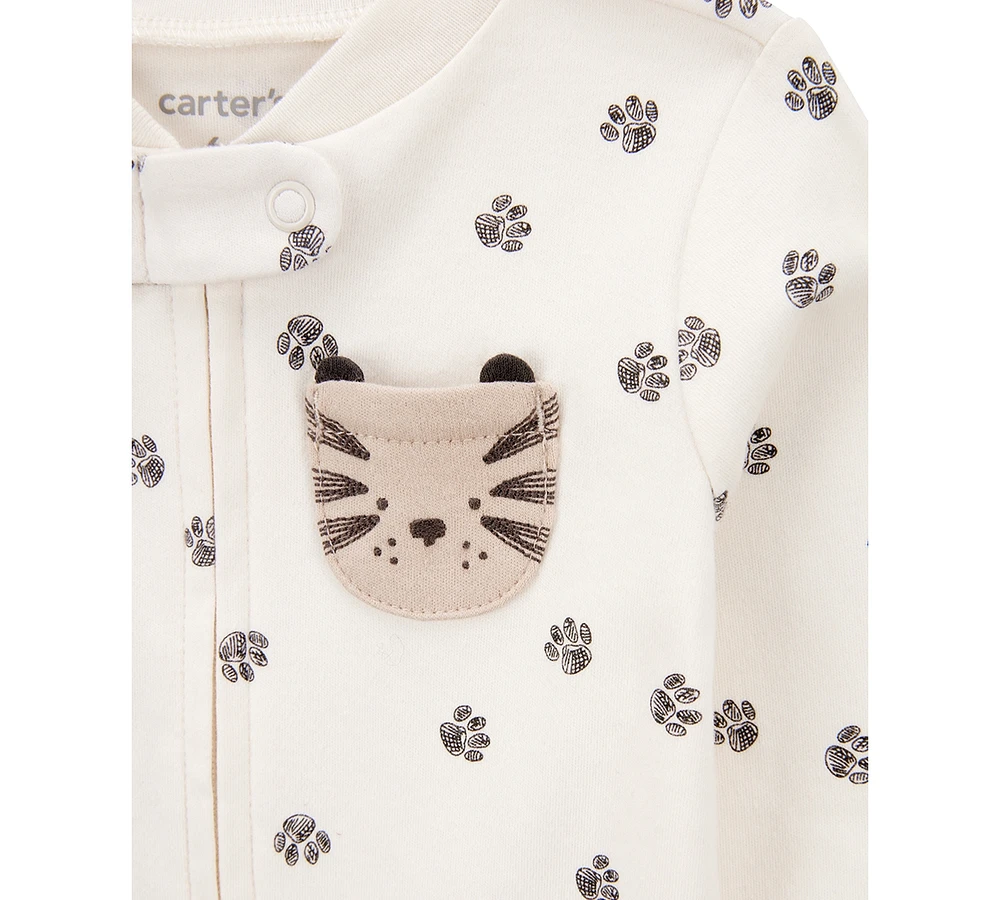 Carter's Baby Boys Tiger 2-Way-Zipper Cotton Sleep and Play Footed Coverall
