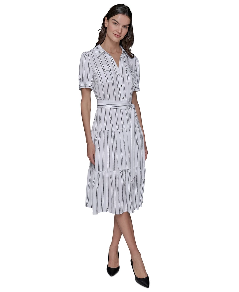 Karl Lagerfeld Paris Women's Striped Shirtdress
