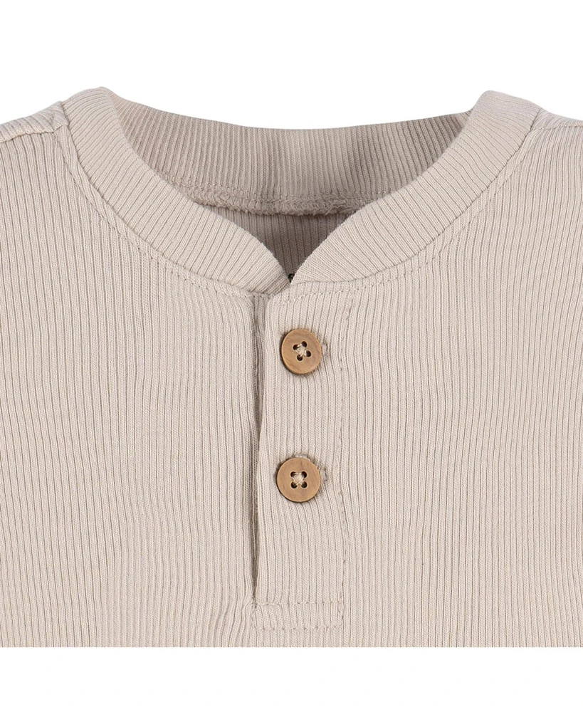 Gerber Baby Boys Henley Bodysuit and Shorts Set