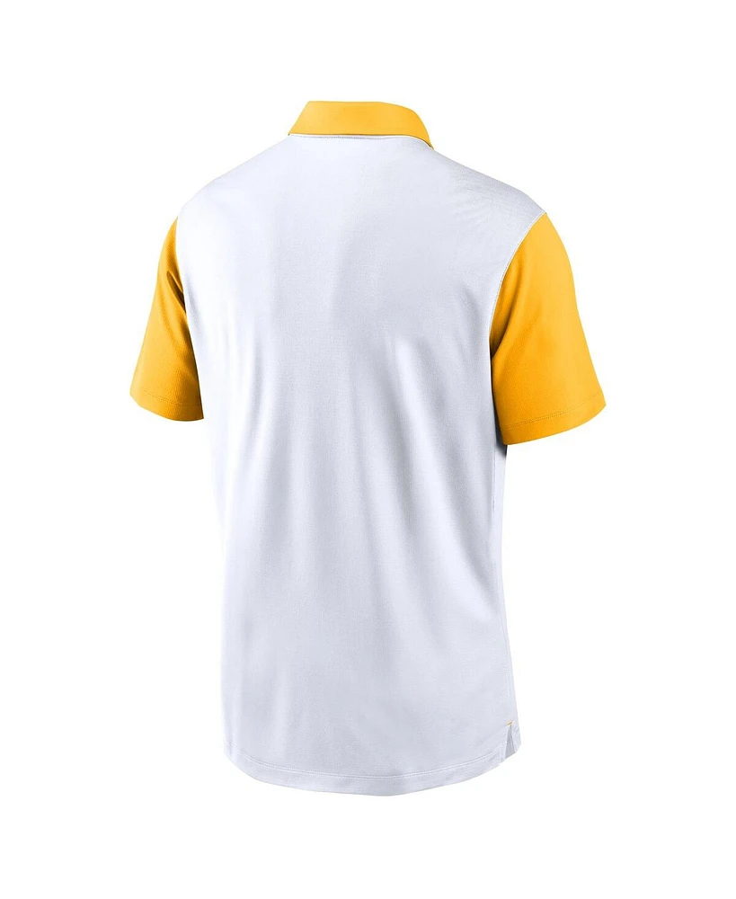 Nike Men's White Lsu Tigers Campus Pattern Vapor Performance Polo Shirt
