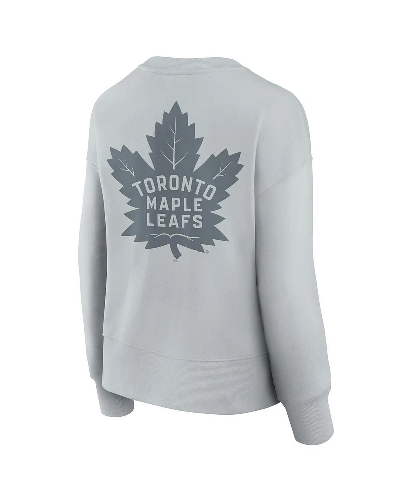Fanatics Women's Gray Toronto Maple Leaves Elements Flow Pullover Sweatshirt