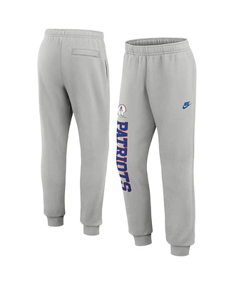 Nike Men's Silver New England Patriots Rewind Club Fleece Joggers Pants