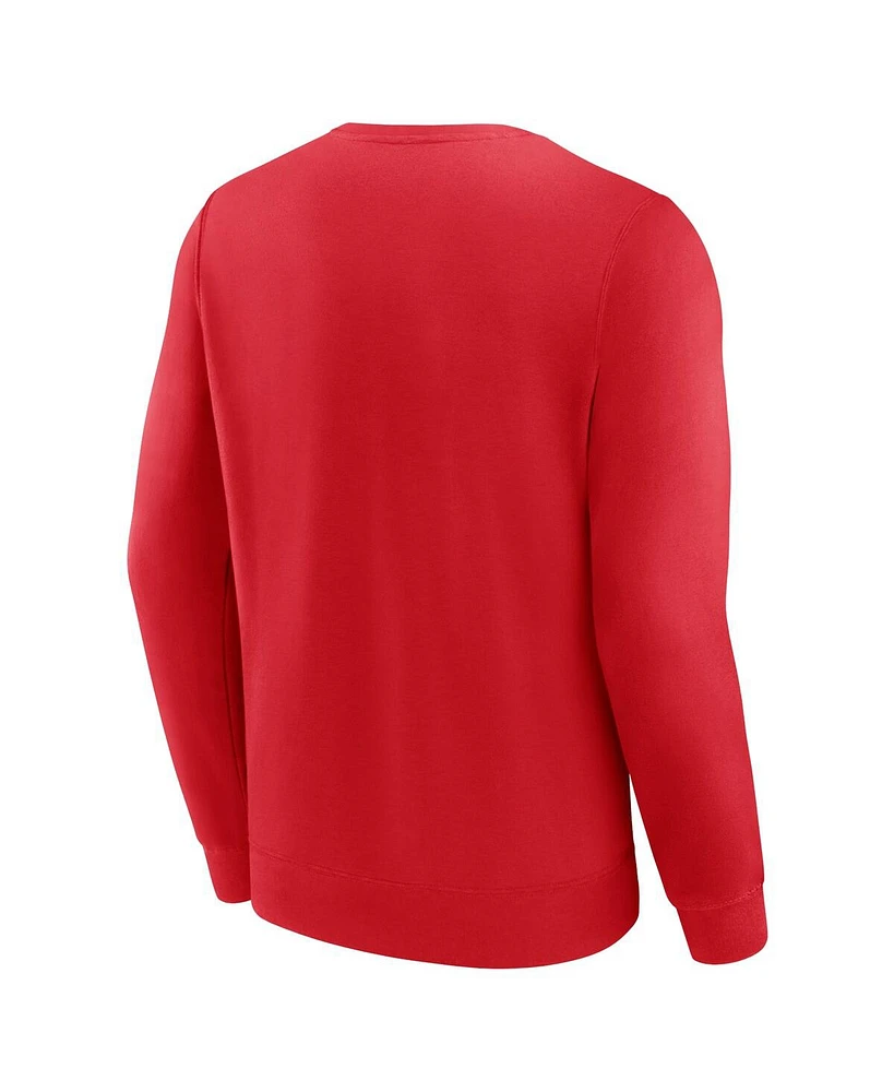 Fanatics Men's Red Washington Capitals Focus Fleece Pullover Sweatshirt