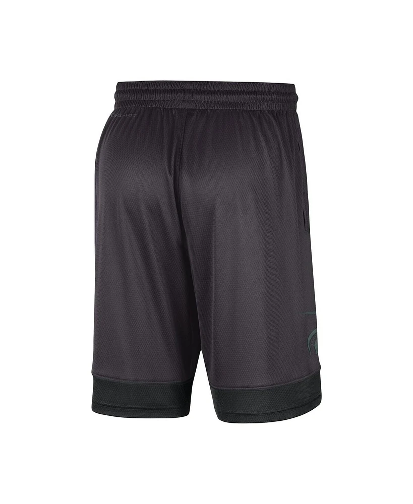 Men's Nike Charcoal Michigan State Spartans Performance Fast Break Shorts