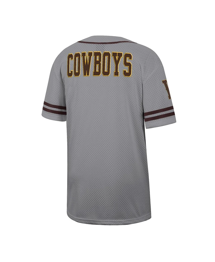 Colosseum Men's Gray Wyoming Cowboys Free Spirited Baseball Jersey