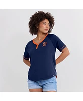 Fanatics Women's Navy Detroit Tigers League Diva Star Raglan V-Neck T-Shirt