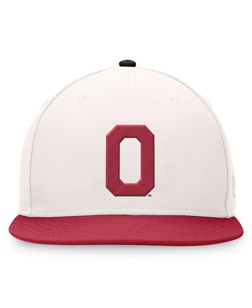 Top of the World Men's White/Cardinal Oklahoma Sooners Logo Adjustable Hat