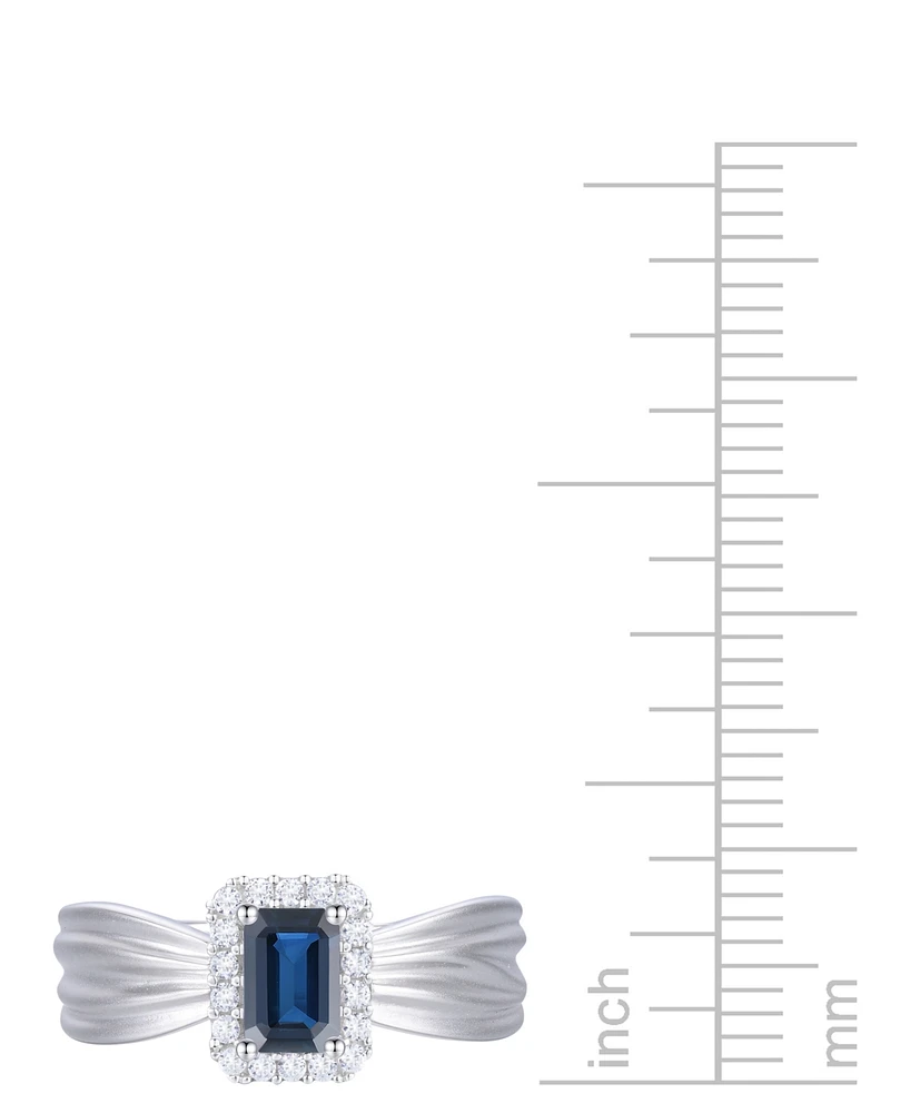 Emerald (5/8 ct. t.w.) & Diamond (1/6 Halo Ring 14k Gold (Also Ruby Sapphire)