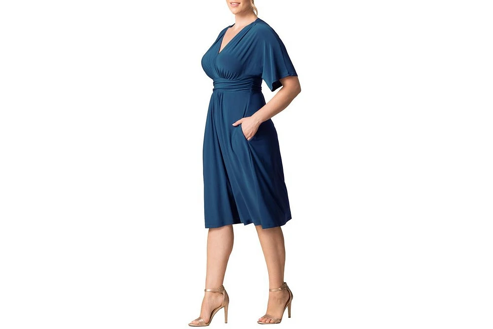 Kiyonna Plus Gia A-Line Midi Dress with Pockets