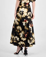 Anne Klein Women's Dot-Print Pull-On Maxi Skirt