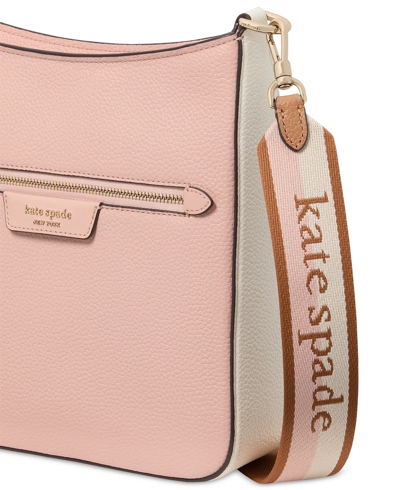 kate spade new york Hudson Colorblocked Pebbled Leather Small Messenger Crossbody