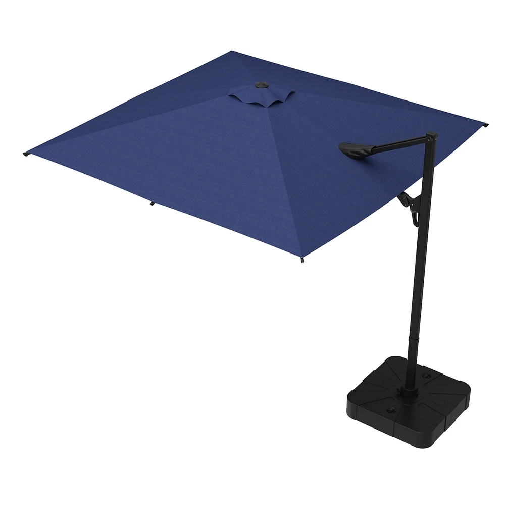 10 ft. Patio Umbrella Square Cantilever Umbrella, Outdoor Market Blue with 360° Rotation for Pool Lawn(without base)