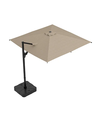 10 ft. Patio Umbrella Square Cantilever Umbrella, Outdoor Market Blue with 360° Rotation for Pool Lawn(without base)