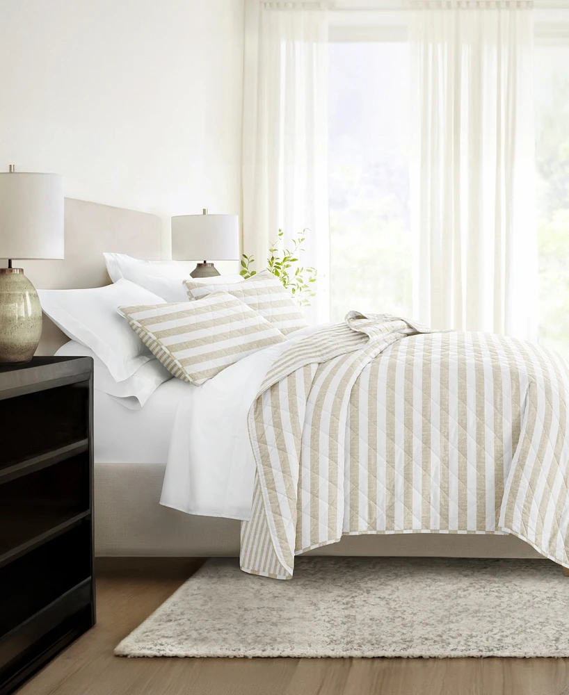 ienjoy Home Classic Stripe Reversible 3-Pc. Quilt Set