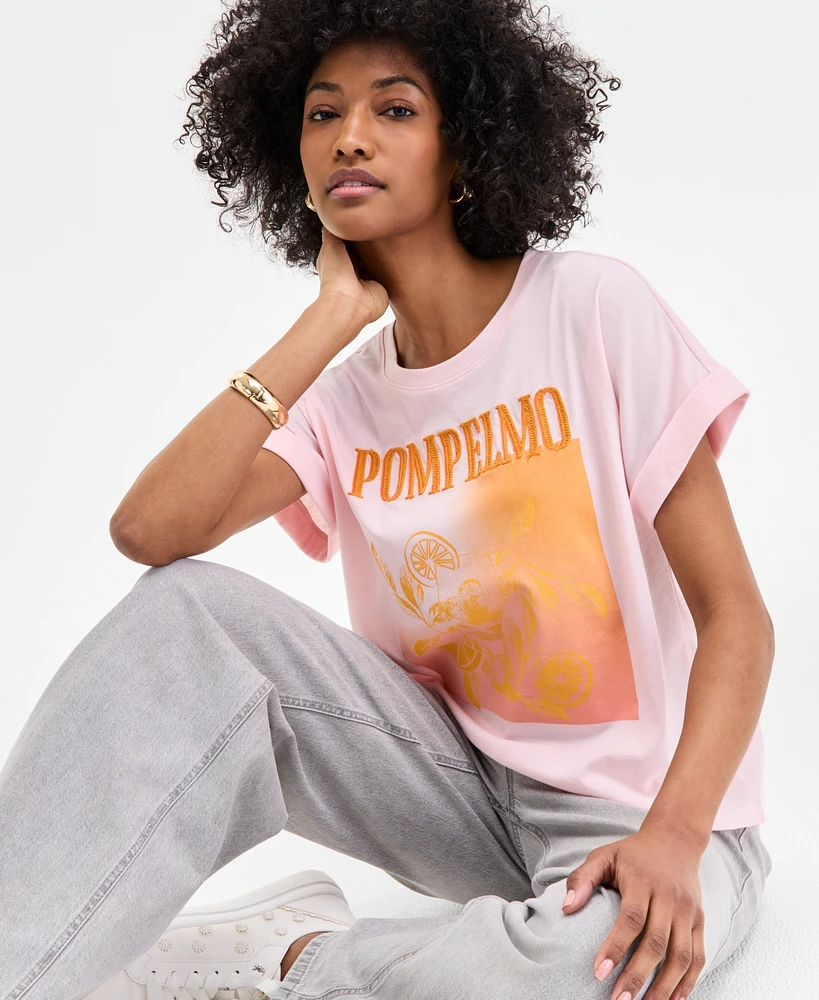 On 34th Women's Cuffed Dolman-Sleeve Pompelmo T-Shirt, Exclusively at Macy's