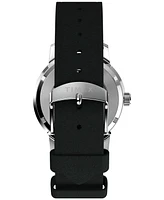 Timex Men's Mechanical Automatic Black Leather Strap Watch, 40mm
