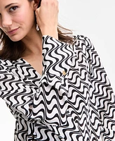 I.n.c. International Concepts Women's Printed Surplice Blouse, Exclusively at Macy's