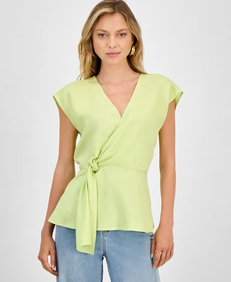 I.n.c. International Concepts Women's Side-Knot Surplice Top, Exclusively at Macy's