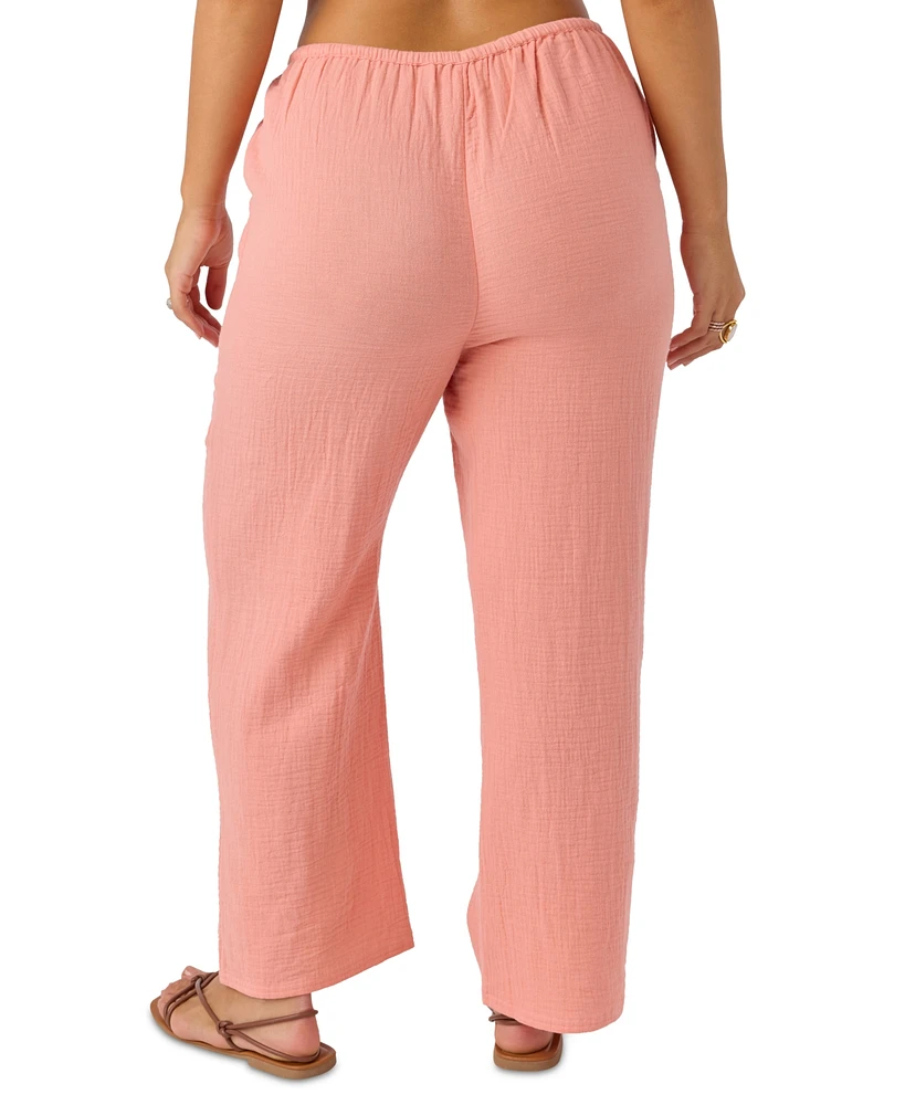 O'Neill Juniors' Brenda Pull-On Cotton Crinkle Pants