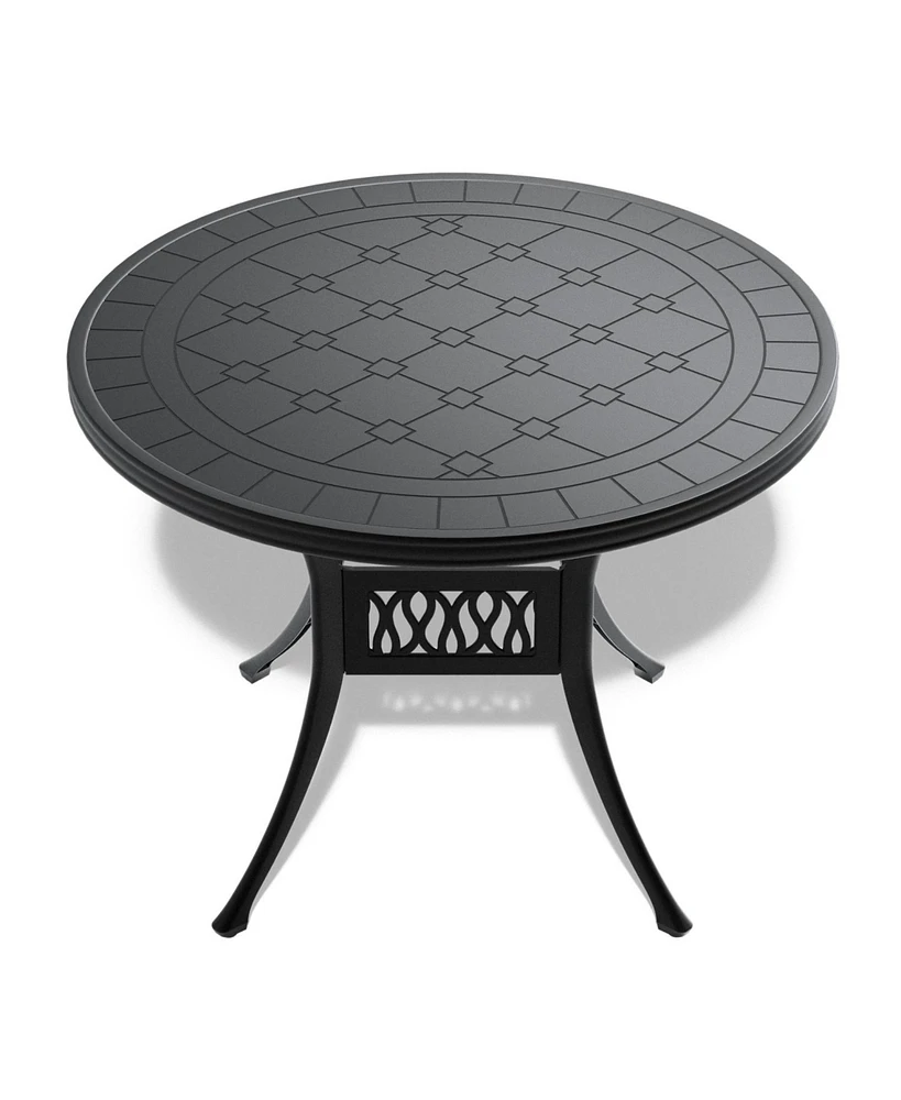 3-Piece Set Of All-Weather Cast Aluminum Dining Furniture Set With Black Frame