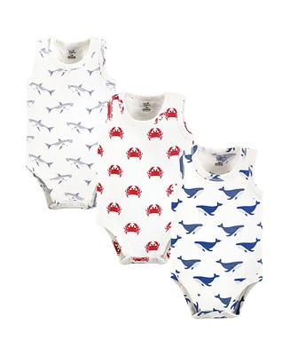Touched by Nature Baby Boys Organic Cotton Sleeveless Bodysuits